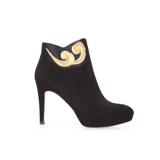 sheme  祥云 刺绣  高跟 短靴 商品图0