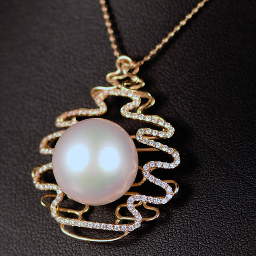 「云」珍珠钻石吊坠 商品图3