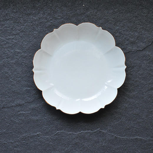 传统景德镇纯手工老工艺花口盘子碟子