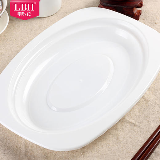 喇叭花7寸8寸一次性塑料盘椭圆盘圆形碟椭圆碟方形盘餐盘菜盘10个 商品图4