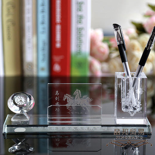 【教师节礼品】办公用品水晶笔筒三件创意实用 商品图0