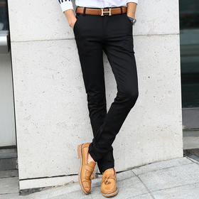 【服饰鞋包】韩版青年男式休闲裤 男士百搭小脚裤薄款高弹力锦棉小西裤长裤男