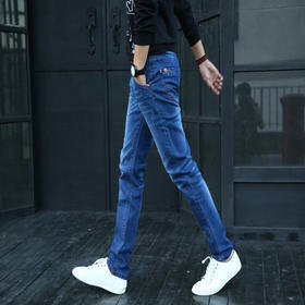 【服饰鞋包】 韩版男式小脚裤潮 男式直筒牛仔裤铅笔裤男