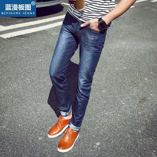 【服饰鞋包】秋季品牌男装直筒修身长裤子韩版直筒男式牛仔裤 商品图0