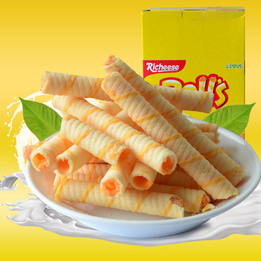 【零食】。印尼进口零食纳宝帝丽芝士芝心棒奶酪夹心卷蛋卷180克1盒 商品图0