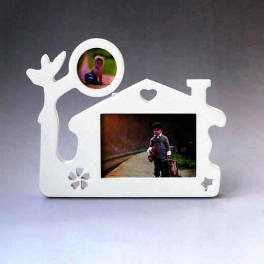 【相框】。新款影楼儿童创意相框 欧式风景简约木质礼爱心小屋摆台 商品图0