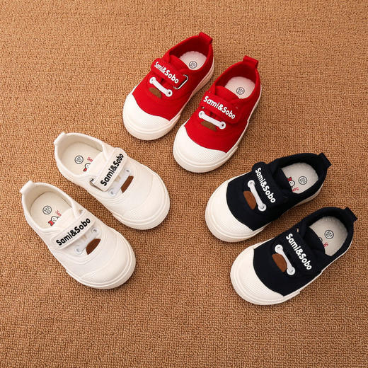 【童鞋】小美和小宝童鞋秋款新款温州品牌男女童宝宝休闲儿童帆布鞋 商品图0