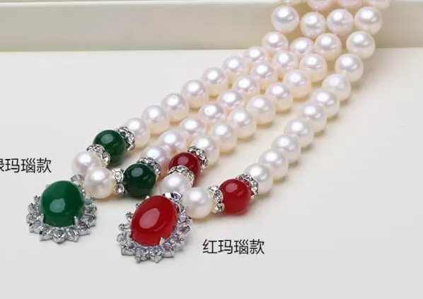 天然淡水珍珠玛瑙项链