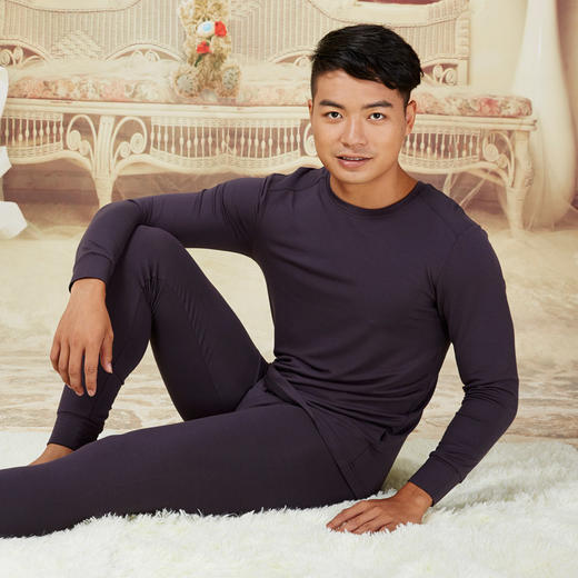 【特惠不退换】莫代尔圆领加厚毛圈男士套装（偏大一码） NM30106 商品图2