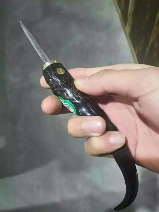 黄羊角大马士革茶刀  精美收藏款未开刃 商品图1