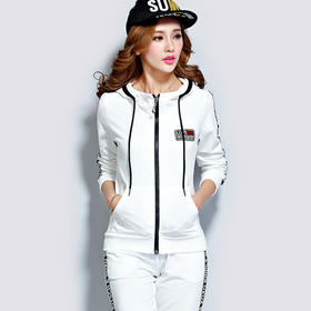 【女士休闲套装】秋纯棉套装连帽运动服