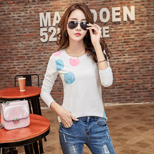 【服饰鞋包】秋季女装印花t恤长袖打底衫T恤 商品图0