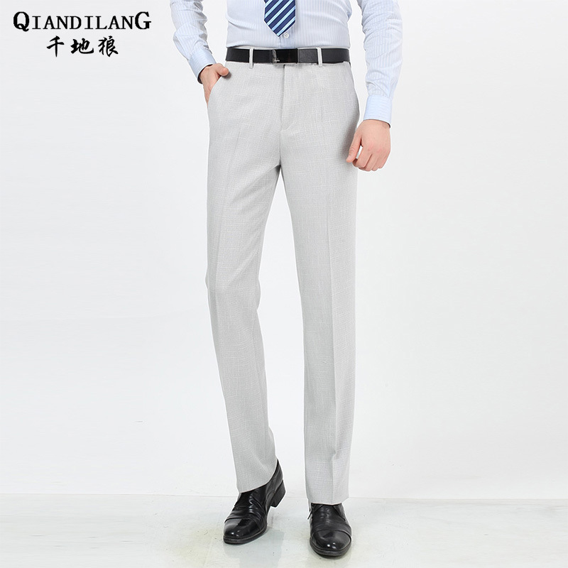 【服饰鞋包】春秋款男士西裤休闲裤直筒修身男裤子中老年免烫爸爸长裤
