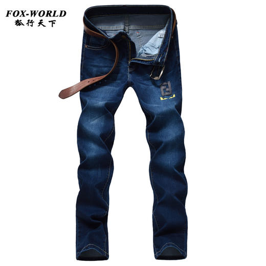【牛仔裤男】男式牛仔裤秋季新款青年直筒长裤韩版修身弹力裤休闲低腰日系潮 商品图0