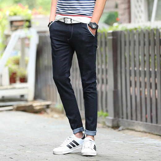 【服饰鞋包】新款青年休闲牛仔裤男修身小脚男式牛仔裤夏季薄款学生百搭长裤 商品图0