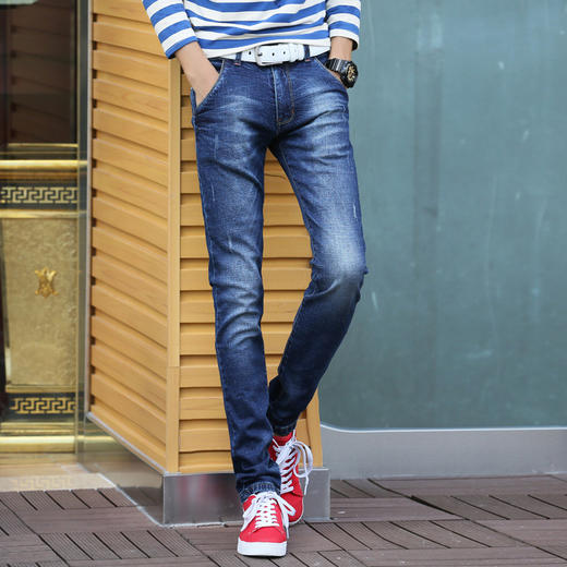 【服饰鞋包】秋季新款韩版牛仔裤男弹力小脚显瘦男装牛仔裤男士休闲长裤 商品图0