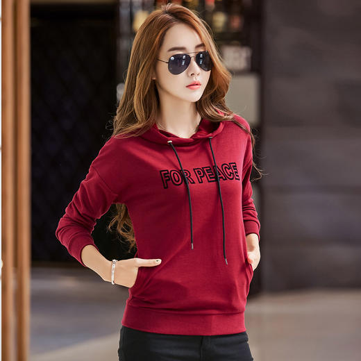 【卫衣女】女装新品秋季新款中长款宽松连帽套头卫衣女长袖学生上衣外套 商品图0