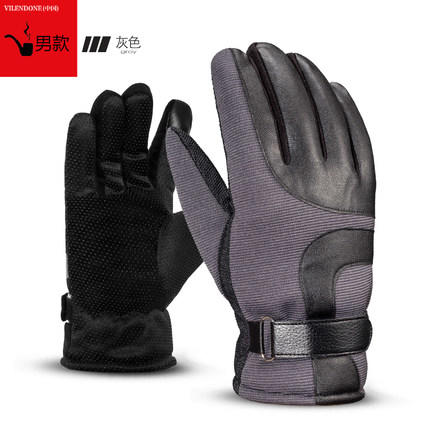 皮手套男士韩版加厚保暖手套男骑行 秋冬季摩托车户外骑车手套男 商品图3