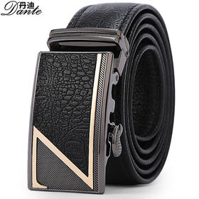 【服饰鞋包】鳄鱼纹自动扣皮带男士滑扣腰带牛皮商务软潮裤带