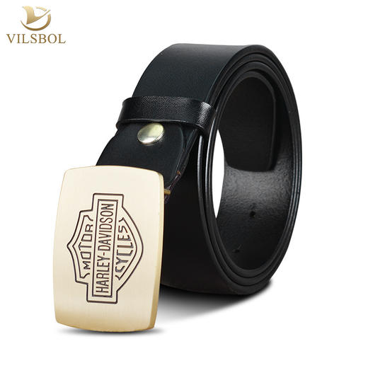 【服饰鞋包】混批铜板扣精品寸5头层皮带 黄牛皮意大利礼品皮带腰带男 商品图0