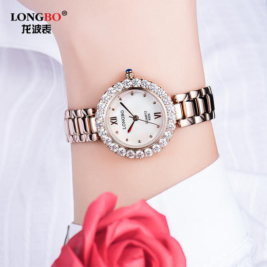 【手表】时尚钢带镶钻女士手表潮流石英女腕表 商品图0