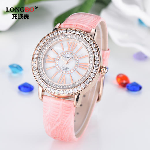 【手表】新款女式手表韩版时尚石英表三环镶钻皮带女手表潮 商品图0