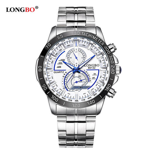 【手表】。龙波品牌 新品多功能钢带男士手表 休闲防水夜光手表学生手表 商品图0