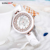 【手表】。镶钻陶瓷手表女白色简约时装防水石英女士手表 6127 商品缩略图0