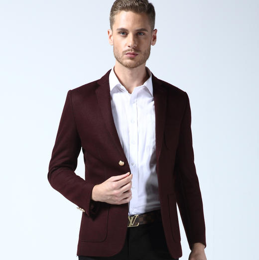 【西装男】新款英伦毛呢男式 休闲西装韩版时尚修身西装 男式 商品图0