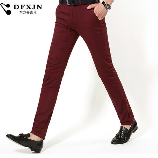【服饰鞋包】休闲裤男时尚青年男士长裤 纯色修身男式直筒裤 商品图0