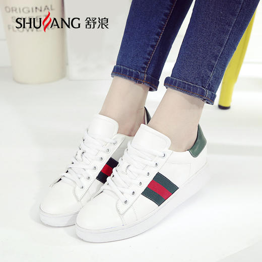 【板鞋】运动鞋女白色圆头厚底小白鞋 商品图0