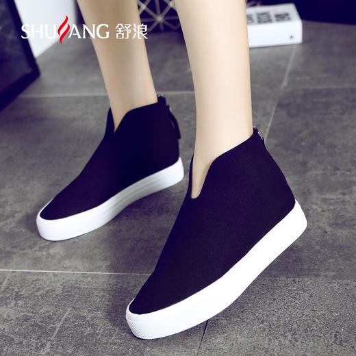 【服饰鞋包】新款女鞋单鞋高帮平底鞋圆头百搭 商品图0