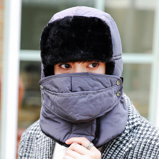 【优美】男女冬天户外骑车防寒中老年棉帽子雷锋帽 商品图3