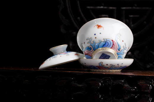 宝瓷林-福海生花珐琅彩正德杯10头茶具 商品图2