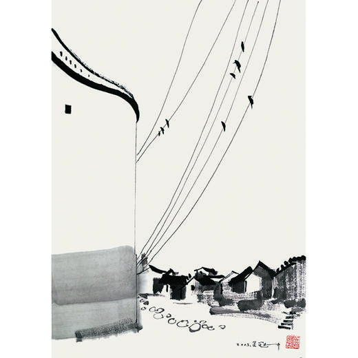 吴冠中|《高空谱曲》——综合版（水墨） 商品图1
