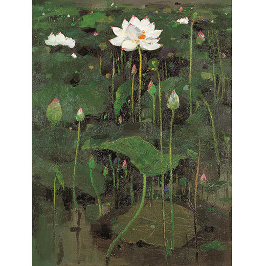 吴冠中|《荷花（一）》——综合版（油画） 商品图1