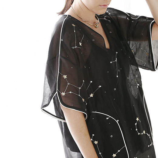 LEEWAY·谢 设计师原创品牌 星夜系列 100%丝麻  罩衫 商品图4