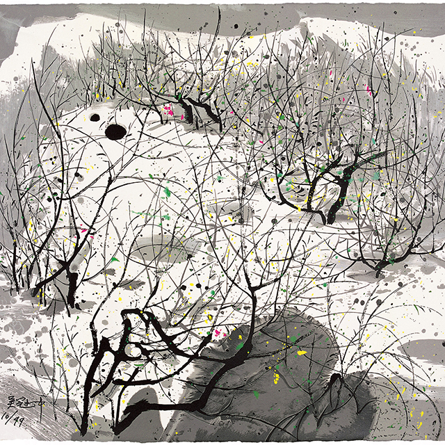 吴冠中|《遗忘的雪》—— 丝网版（签名）