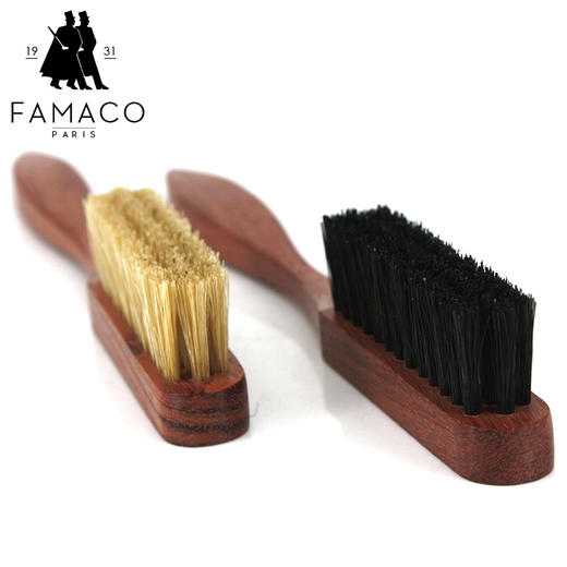 法国famaco花梨木猪鬃毛迷你上油打蜡刷  边刷，清洁护理用鞋刷82316 猪鬃刷- 商品图3