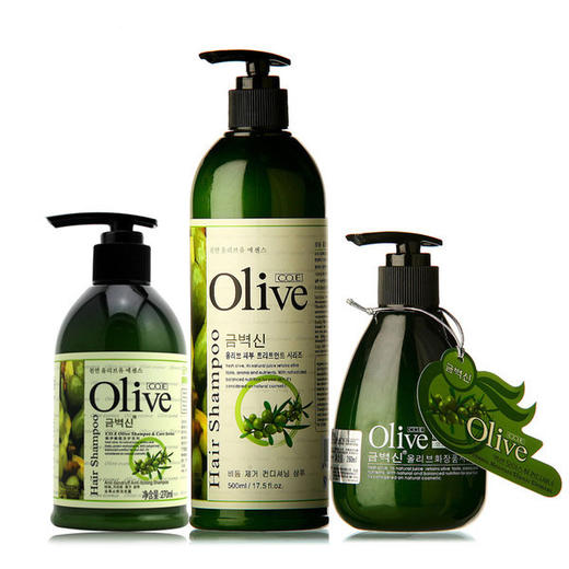 【洗发水】 韩伊橄榄柔顺滋养洗发露护发素三件套装 洗发水 弹力素洗头水 商品图0