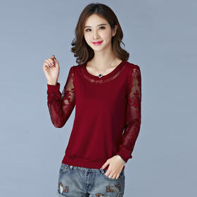 【服饰鞋包】新款女秋冬装韩版长袖打底衫镂空透视性感T恤女上衣