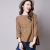 【服饰鞋包】秋冬女士上衣韩版新品套头毛衣女卷边七分袖宽松显瘦大码女装针织衫女 商品缩略图0