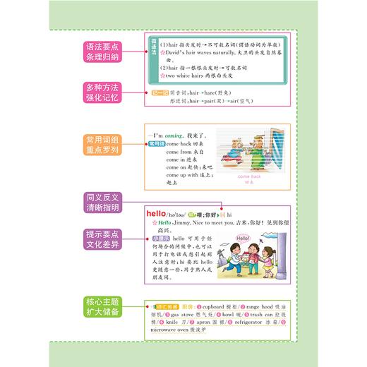 小学生全功能英语大全 青苹果精品学辅4期 新课标小学生全功能图解工具书 精装 小学生工具书 全彩插图 商品图4