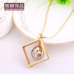 【项链】时尚简约长款项链吊坠女春夏水晶项饰毛衣链配饰装饰挂件