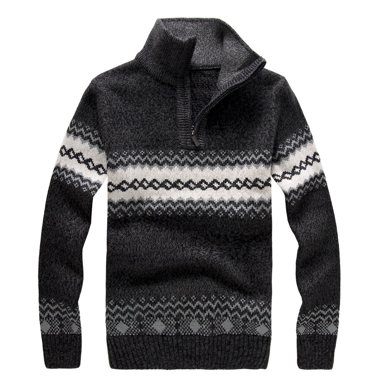 【服饰鞋包】秋冬新款男式针织衫 男士立领毛衣韩版修身厚款毛衣