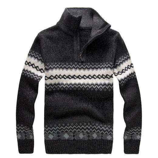 【服饰鞋包】秋冬新款男式针织衫 男士立领毛衣韩版修身厚款毛衣 商品图0