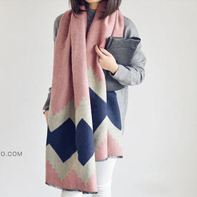 【女士围巾】热卖仿羊绒爆款秋冬拼色围巾秋冬保暖披肩