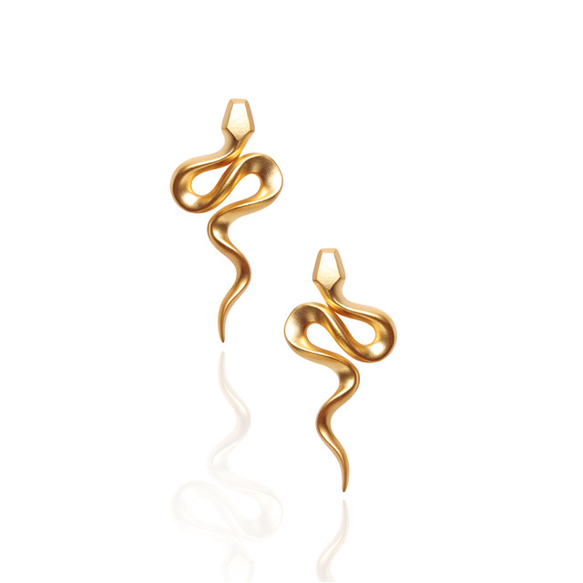 asteria灵蛇系列18k金耳钉 - asteria艾斯帝亚珠宝