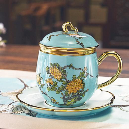 夫人瓷过滤茶杯茶隔杯四件套茶具礼品茶杯