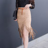 【服饰鞋包】秋冬季新款欧洲站麂皮绒中长款半身裙 流苏中裙 商品缩略图0